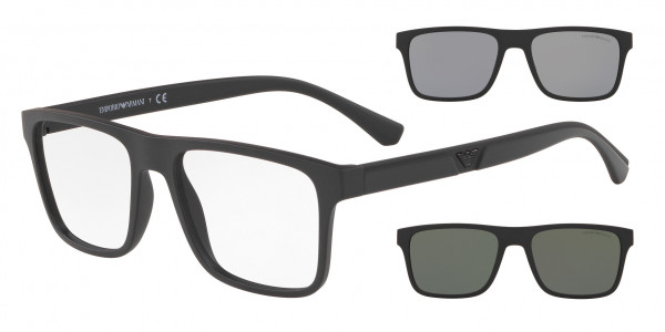 Emporio Armani EA4115 Sunglasses, 58011W MATTE BLACK CLEAR (BLACK)