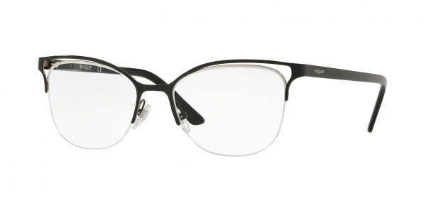 Vogue VO4087 Eyeglasses, 352 TOP BLACK/SILVER (BLACK)