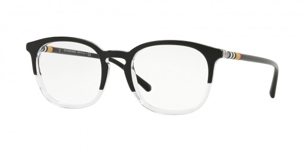 Burberry BE2272 Eyeglasses, 3029 TOP BLACK ON CRYSTAL (BLACK)