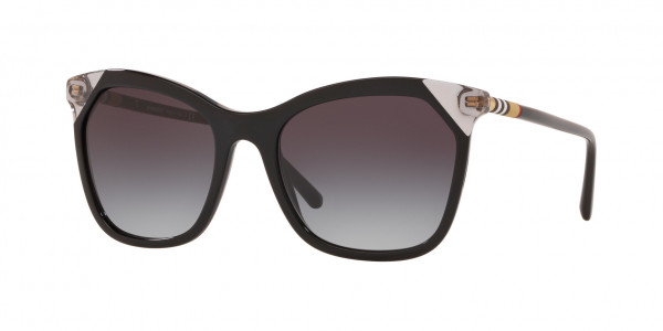 Burberry BE4263 Sunglasses, 38458G BLACK/TRANSPARENT GREY (BLACK)