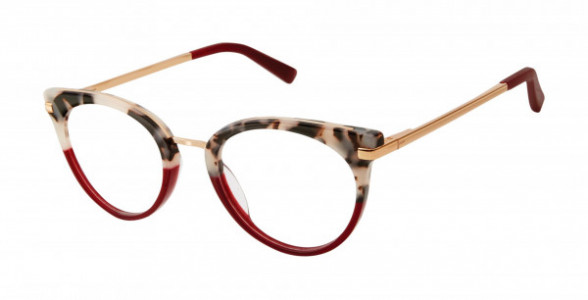 Ted Baker B757 Eyeglasses, Burgudy Ivory Tortoise (BUR)