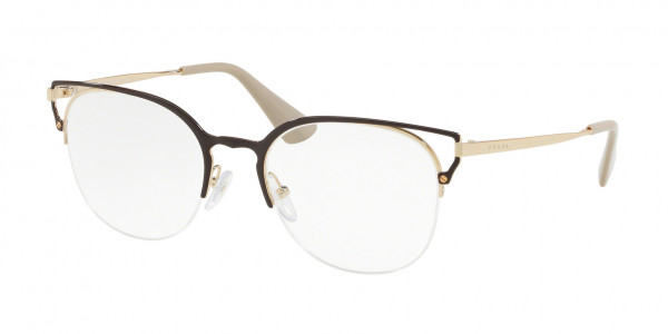 Prada PR 64UV CATWALK Eyeglasses, 98R1O1 CATWALK BROWN/GOLD (BROWN)