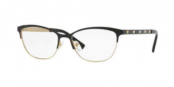 Versace VE1251 Eyeglasses, 1366 BLACK/PALE GOLD (BLACK)