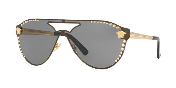 Versace VE2161B Sunglasses, 100287 GOLD DARK GREY (GOLD)