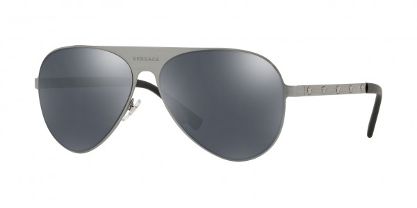 Versace VE2189 Sunglasses, 12626G BRUSHED GUNMETAL GREY MIRROR B (GREY)