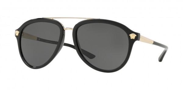Versace VE4341 Sunglasses, GB1/87 BLACK DARK GREY (BLACK)