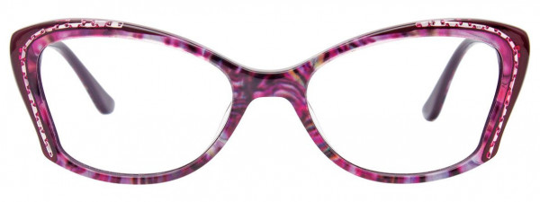 Paradox P5045 Eyeglasses, 080 - Violet & Red & Marbeld Pearl Pink