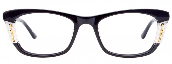 Paradox P5038 Eyeglasses, 090 - Black & Crystal & Gold