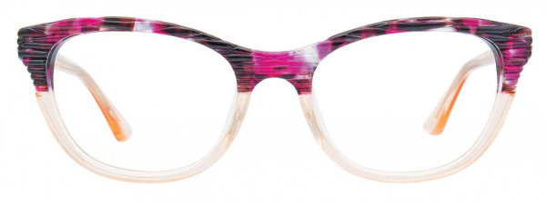 Paradox P5030 Eyeglasses, 010 - Dark Brown & Raspberry Marb & Light Crystal Yellow
