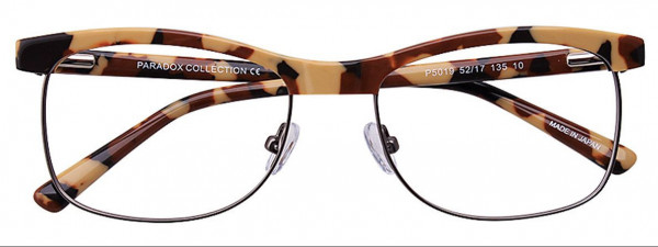 Paradox P5019 Eyeglasses, 010 - Brown & Beige & Dark Brown & Steel