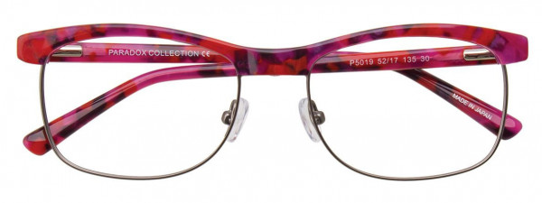 Paradox P5019 Eyeglasses, 030 - Red & Pink & Purple & Steel