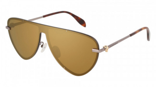 Alexander McQueen AM0157SA Sunglasses, 002 - RUTHENIUM with BRONZE lenses