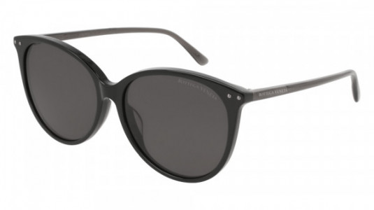 Bottega Veneta BV0159SA Sunglasses, 001 - BLACK with GREY temples and GREY lenses