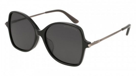 Bottega Veneta BV0170SA Sunglasses, 001 - BLACK with GREY temples and GREY lenses