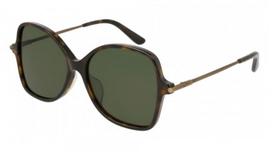 Bottega Veneta BV0170SA Sunglasses, 002 - HAVANA with GREEN lenses