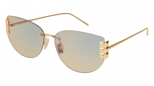 Boucheron BC0052S Sunglasses, 003 - GOLD with LIGHT BLUE lenses