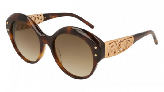 Pomellato PM0045S Sunglasses, 002 - HAVANA with GOLD temples and BROWN lenses