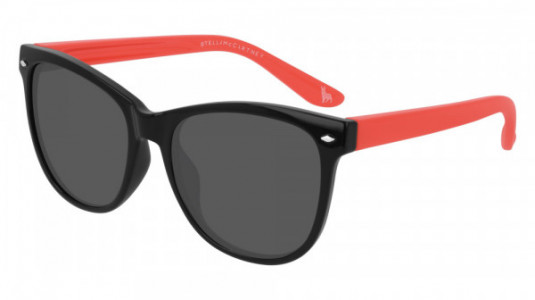 Stella McCartney SK0038S Sunglasses, 008 - BLACK with RED temples and SMOKE lenses