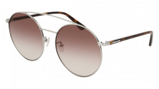 McQ MQ0147SA Sunglasses, 002 - SILVER with HAVANA temples and BROWN lenses