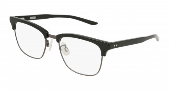 Puma PU0172O Eyeglasses, 001 - BLACK with TRANSPARENT lenses