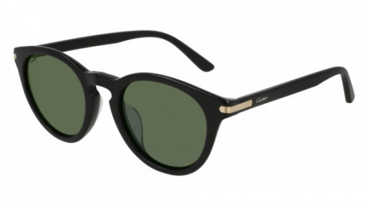 Cartier CT0010SA Sunglasses, 004 - BLACK with GREEN polarized lenses