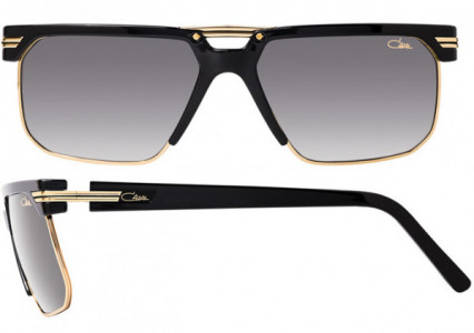 Cazal Cazal 9072 Sunglasses, 001 Black-Gold/Grey Gradient Lenses