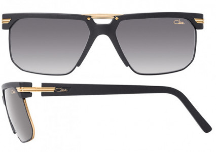 Cazal Cazal 9072 Sunglasses, 002 Mat Black-Gold/Grey Lenses