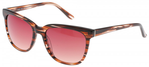 Exces Exces Ruby Sunglasses, STRIATED BROWN/BROWN GRADIENT LENSES (103)