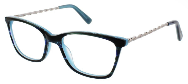 Ellen Tracy PYLOS Eyeglasses, Blue Horn