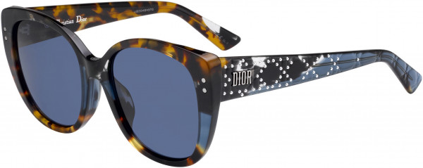 Christian Dior LADYDIORSTUDS 4F Sunglasses, 0JBW Blue Havana