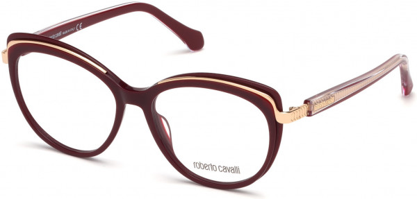 Roberto Cavalli RC5077 Mulazzo Eyeglasses, 069 - Shiny Burgundy, Shiny Pink Gold, Shiny Transp. Burgundy