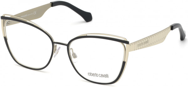 Roberto Cavalli RC5081 Orbetello Eyeglasses, 001 - Shiny Palladium, Shiny Black Enamel, Shiny Black