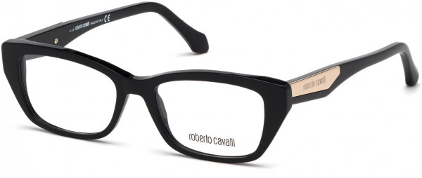 Roberto Cavalli RC5082 Orcia Eyeglasses, 001 - Shiny Black, Shiny Pink Gold