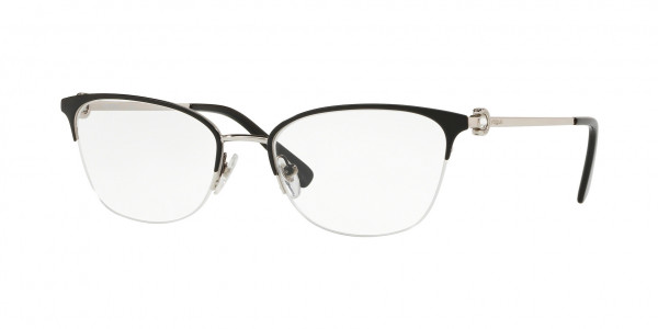 Vogue VO4095B Eyeglasses, 352 TOP BLACK/SILVER (BLACK)