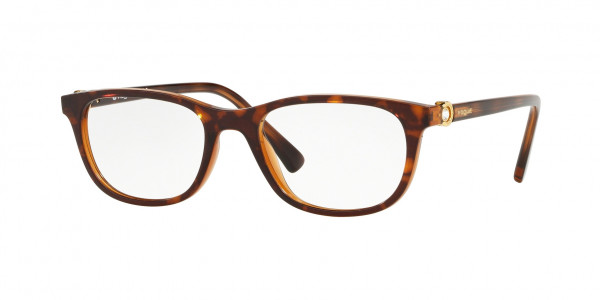 Vogue VO5225B Eyeglasses, 2386 DARK HAVANA/BROWN TRANSPARENT (HAVANA)