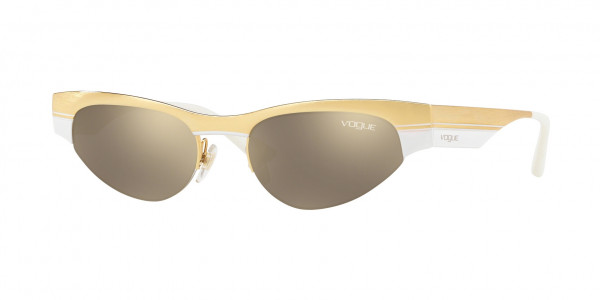 Vogue VO4105S Sunglasses, 280/5A BRUSHED GOLD/WHITE (WHITE)