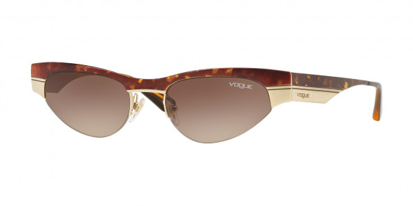 Vogue VO4105S Sunglasses, 507813 HAVANA/BRUSHED PALE GOLD (HAVANA)