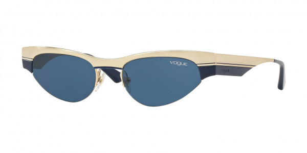 Vogue VO4105S Sunglasses, 848/80 BRUSHED PALE GOLD/BLUE (BLUE)