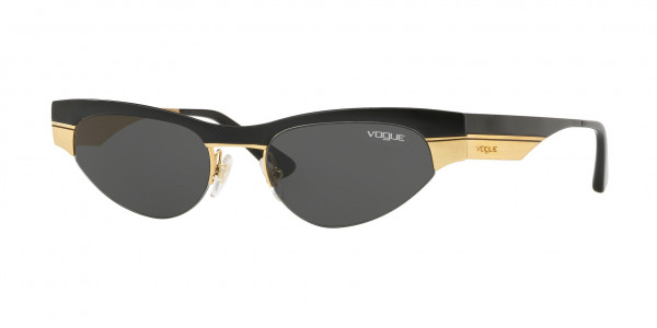 Vogue VO4105S Sunglasses, 917/87 MATTE BLACK/BRUSHED GOLD (BLACK)