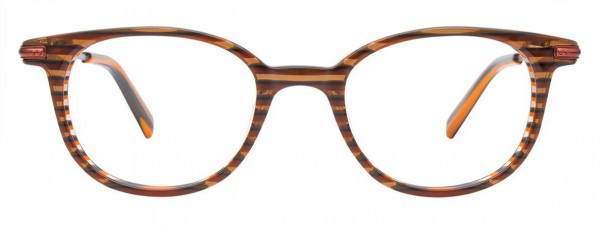 EasyClip EC486 Eyeglasses, 010 - Brown & Orange & Grey Lines