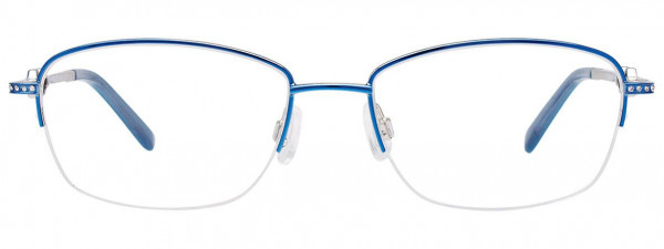 EasyClip EC469 Eyeglasses, 050 - Shiny Blue & Silver