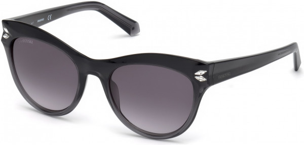 Swarovski SK0171 Sunglasses, 20B - Shiny Grey / Gradient Smoke Lenses