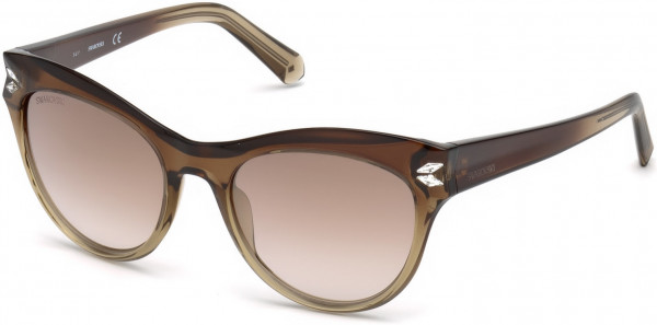 Swarovski SK0171 Sunglasses, 47G - Light Brown / Brown Mirror Lenses