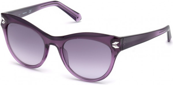 Swarovski SK0171 Sunglasses, 78Z - Shiny Lilac / Violet Mirror Lenses