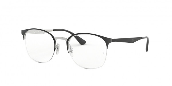 Ray-Ban Optical RX6422 Eyeglasses, 2997 MATTE BLACK ON SILVER (BLACK)