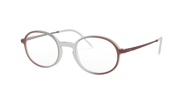 Ray-Ban Optical RX7153 Eyeglasses, 5792 RUBBER BROWN ON BORDEAUX (BROWN)