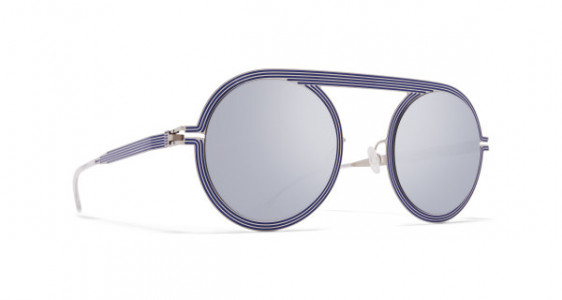 Mykita STUDIO6.1 Sunglasses, SHINY SILVER/BLUE - LENS: SILVER FLASH