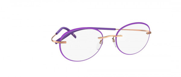 Silhouette TMA Icon Accent Rings fz Eyeglasses, 3530 Rose Gold / Amethyst