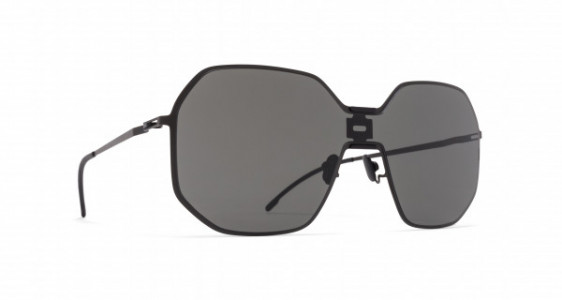 Mykita MMECHO003 Sunglasses, MH6 PITCH BLACK/BLACK - LENS: DARK GREY SOLID SHIELD