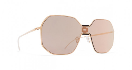 Mykita MMECHO003 Sunglasses, MH8 EBONY BROWN/CHAMPAGNE GOLD - LENS: CHAMPAGNE GOLD SOLID